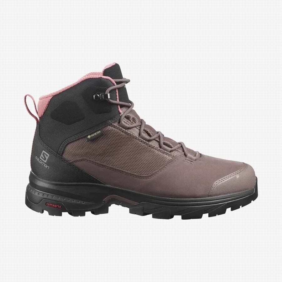 Ορειβατικά Μποτάκια Salomon Outward Gore-tex γυναικεια καφε [BNB6682AV]